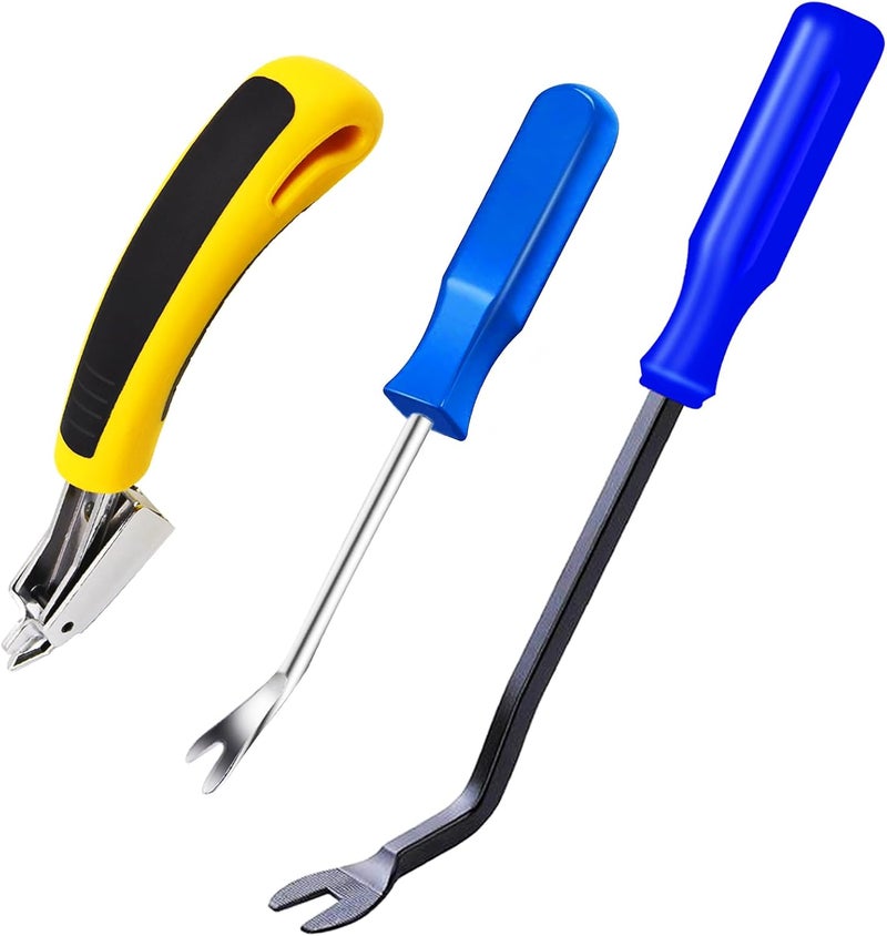 Sunxeke 3Pcs Heavy Duty Upholstery and Construction Staple Remover with Tack Puller Tool, Nail Puller, Carpet Remover, for Removing All Kinds of Staples - Image 1